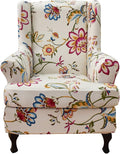 HAOYONG Wing Chair Slipcovers Printed Wingback Chair Covers 2 Pieces Wingback by HAOYONG