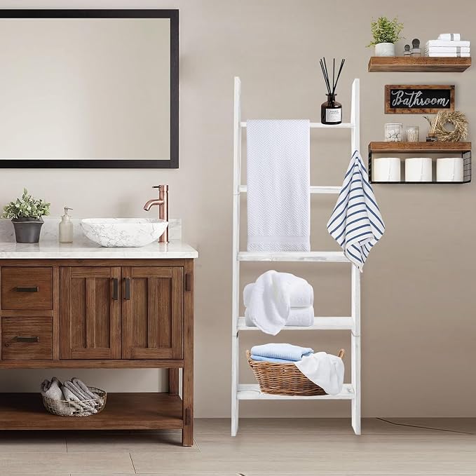 Honest Blanket Ladders for The Living Room, 5-Tier Blanket Holder, Wall-Leaning - Image 7