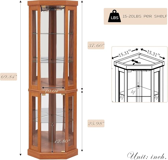 Corner Display Curio Cabinets - Image 2
