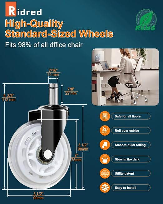 RidRed Gaming Chair Wheels - Image 6