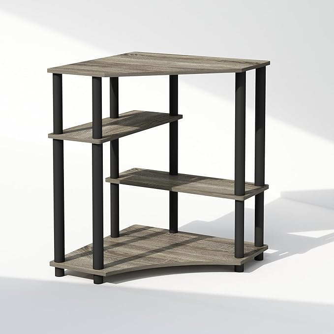 Furinno Turn-N-Tube Storage Shelves, 4-Tier Corner Shelf, Toolless Assembly - Image 3