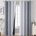 Estelar Textiler Grey and Greyish White Gradient Blackout Curtains 102 Inches by ESTELARTEXTILER
