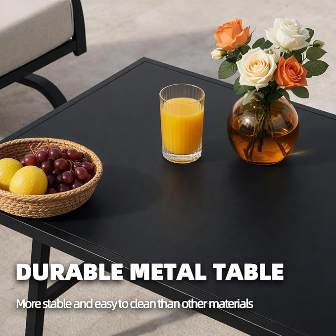 ALAULM 4 Piece Patio Furniture Set, Outdoor Metal Patio Furniture - Image 6