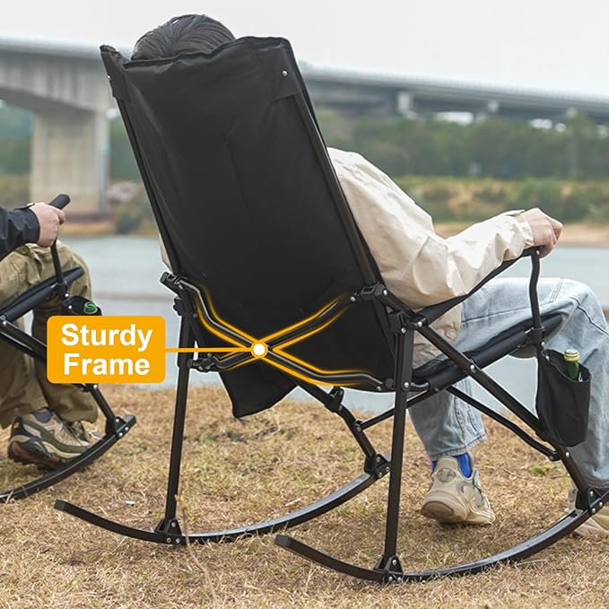 Romswi 2 Pack High Back Portable Rocking Chair - Image 4