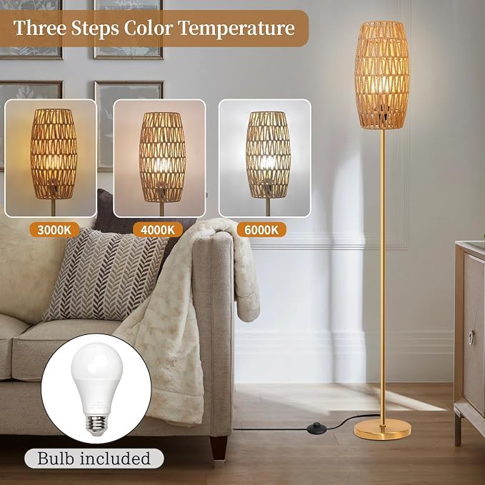 Ruiever Floor Lamp for Living Room, Farmhouse Floor lamp, Modern Standing lamp - Image 3