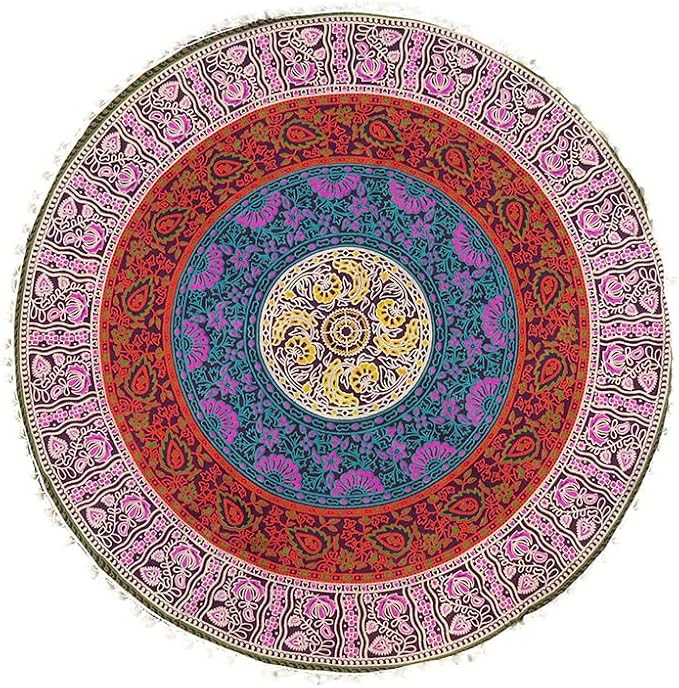Mandala Floor Pillow Cover Meditation Cushion Seating Throw Hippie Round - Image 4