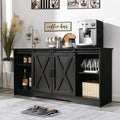 4 EVER WINNER Farmhouse Coffee Bar Cabinet, Buffet Cabinet by 4EVERWINNER