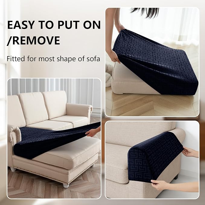 UNBBRRL 10 Pieces Stretch Sofa Cushion Covers - Image 4