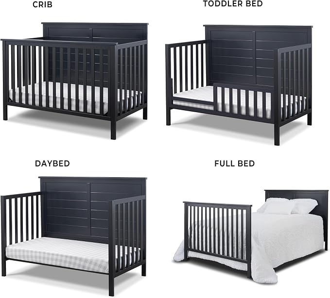 Sorelle Furniture Ashley Crib, Classic 4-in-1 Convertible Pannel Crib, Baby - Image 3