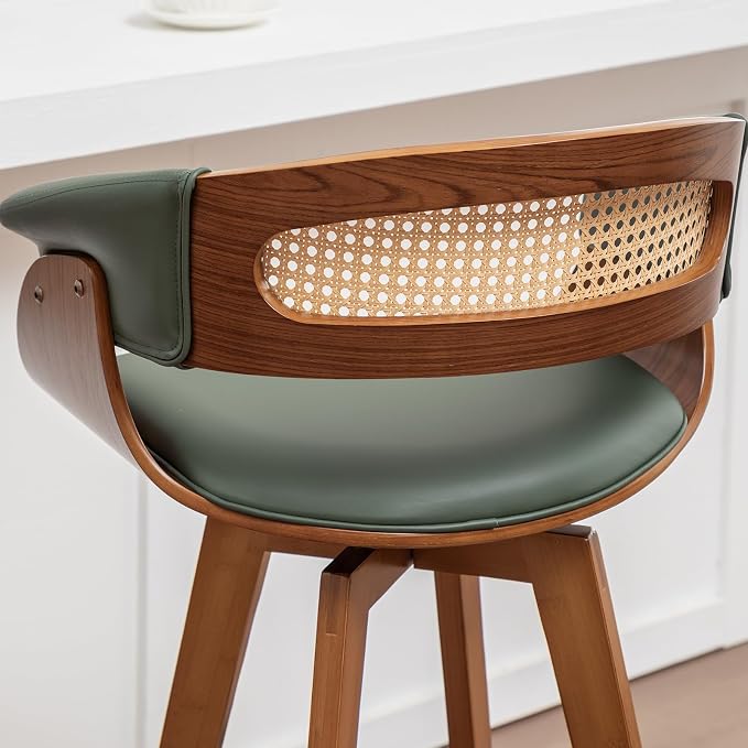Set of 2 Rattan Swivel Counter Stools - Image 8