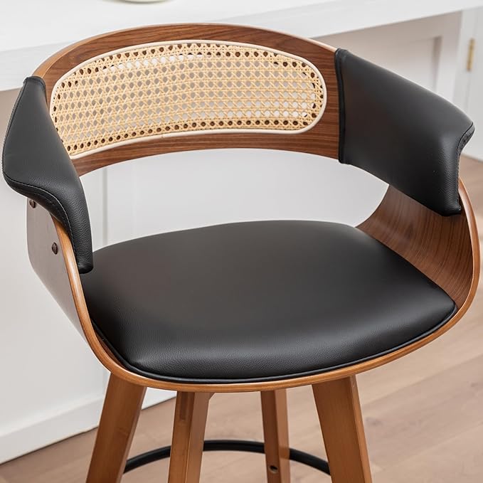 Set of 3 Rattan Swivel Bar Stools - Image 7