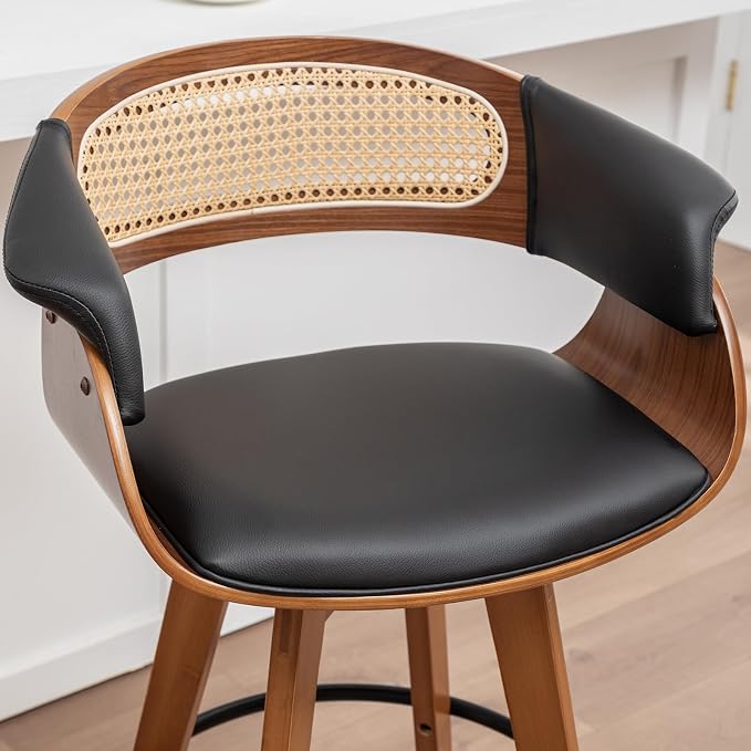 Set of 4 Rattan Swivel Bar Stools - Image 7
