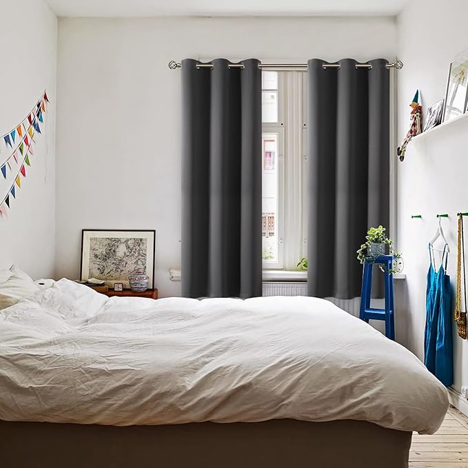 BGment Dark Grey Blackout Curtains - Image 2