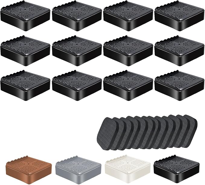shouwuhho Furniture Risers, 12 Pack Bed Risers by EnjoyLifeEnjoyHappiness