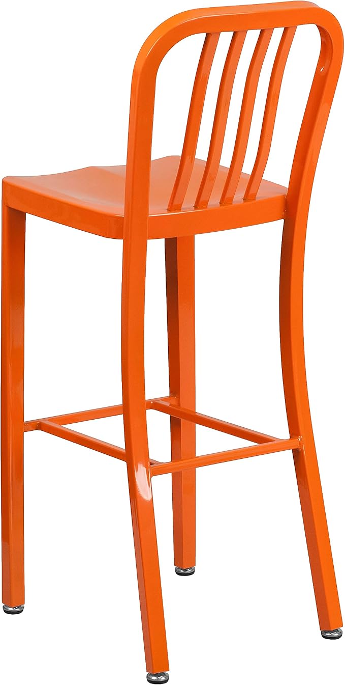 Flash Furniture Gael Commercial Grade 2 Pack 30" High Orange Metal - Image 8
