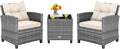 Tangkula 3 Pieces Patio Furniture Set, PE Rattan Wicker 3 Pcs Outdoor Sofa Set by TANGKULA