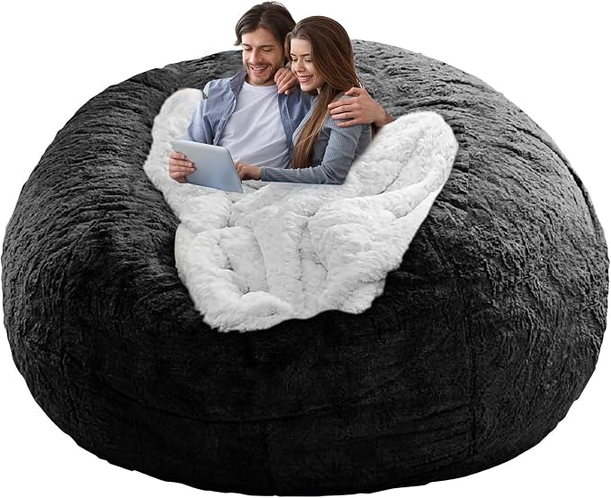 YudouTech (No Filler Bean Bag Chair Cover Without Filler, Big Round Soft Fluffy by YudouTech