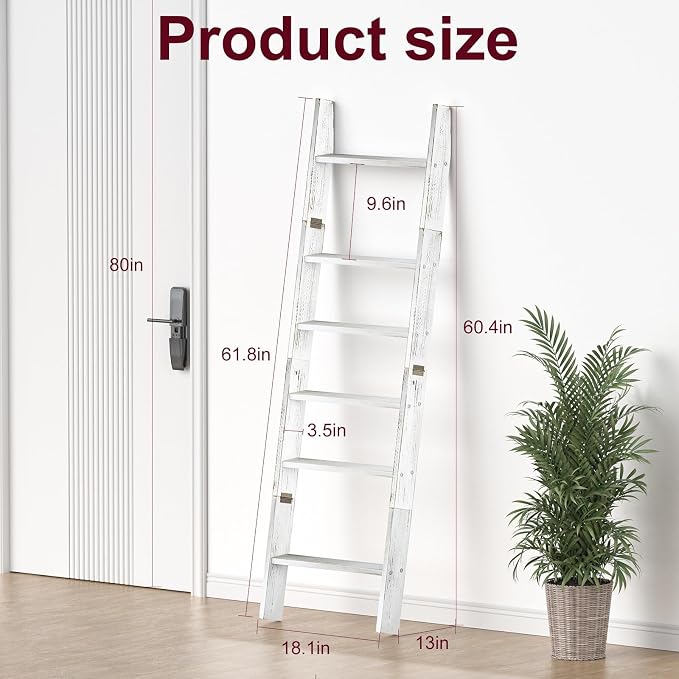 Honest Blanket Ladders for The Living Room, 6-Tier Blanket Holder, Wall-Leaning - Image 3