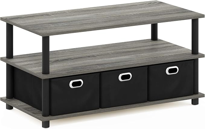 FURINNO Turn-N-Tube Coffee Table, 31.22D x 15.5W x 15.8H in, French Oak - Image 5
