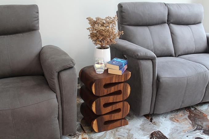 Haussmann Wood Wave Verve Accent Snake Table 12x14x20 in H Walnut Oil - Image 2