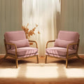 Bonnlo Pink Accent Chairs Set of 2, Upholstered Mid Century Modern Lounge by Bonnlo