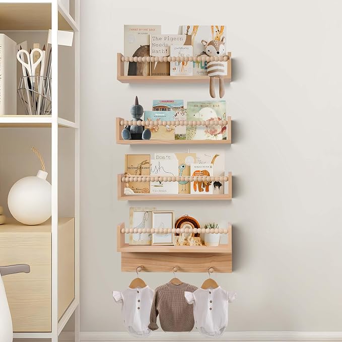 BOMID Wall Bookshelves, Nursery Shelves, Floating Book Shelves - Image 5