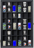 Shot Glass Display Case Wooden Cabinet Rack Holder Wall Mounted Black Shadow by SNAIL