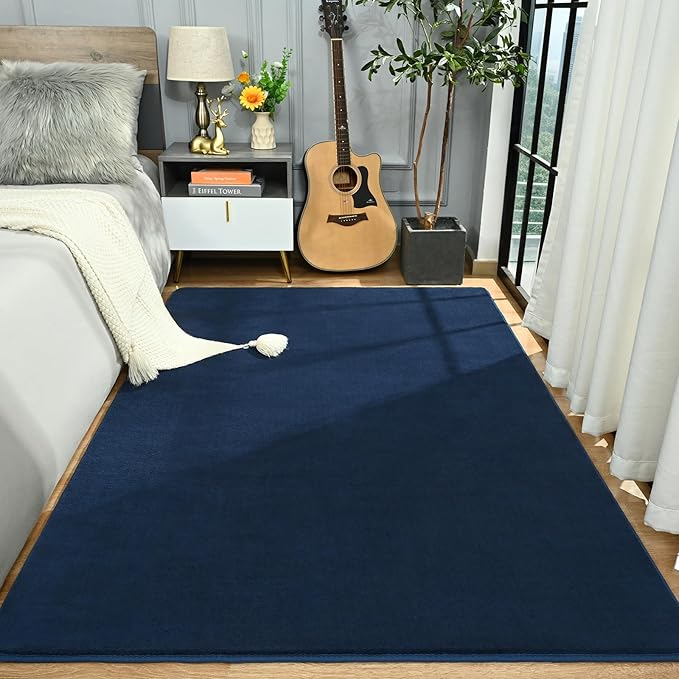 Amearea Large Modern Area Rugs for Bedroom Living Room, 5x8 Feet Navy Blue - Image 4