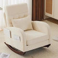VINGLI Chenille Low Seat Rocking Chair, Upholstered Nursery Glider Chair by VINGLI