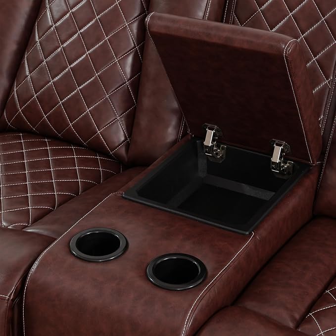 Power Recliner Sofa Set with LED Lights, Includes a Manual Recliner 1 Seat and - Image 6