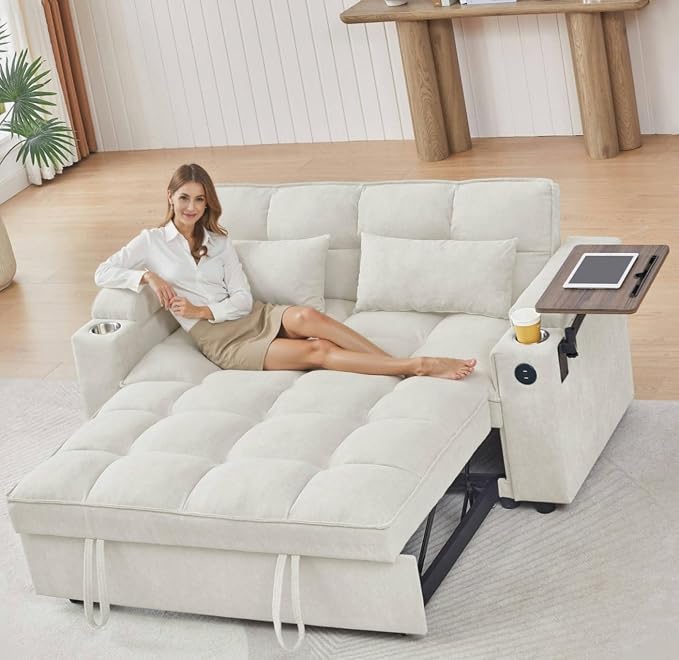 oaaktu 65''Convertible Sleeper Sofa Bed, 3-in-1 Pull Out Couch Bed - Image 3
