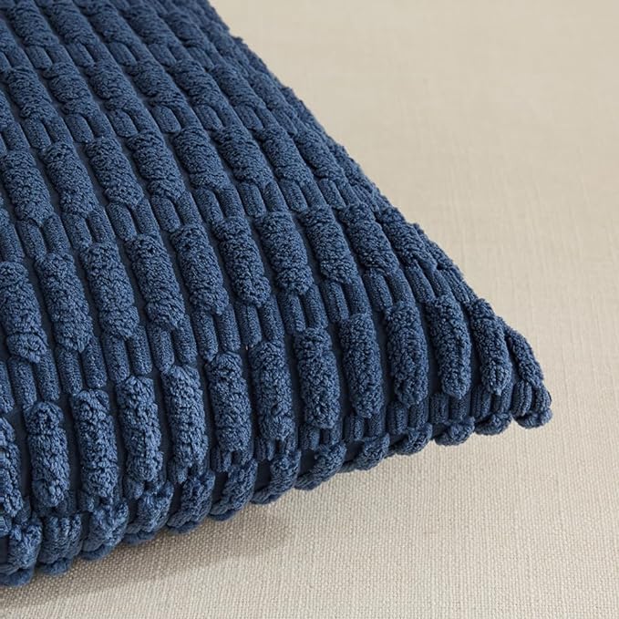 Fancy Homi 4 Packs Dusty Blue Decorative Throw Pillow Covers 12x24 Inch - Image 4