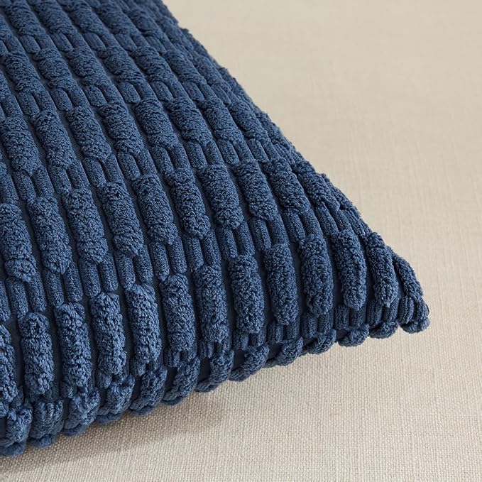 Fancy Homi 4 Packs Dusty Blue Decorative Throw Pillow Covers 26x26 Inch - Image 4