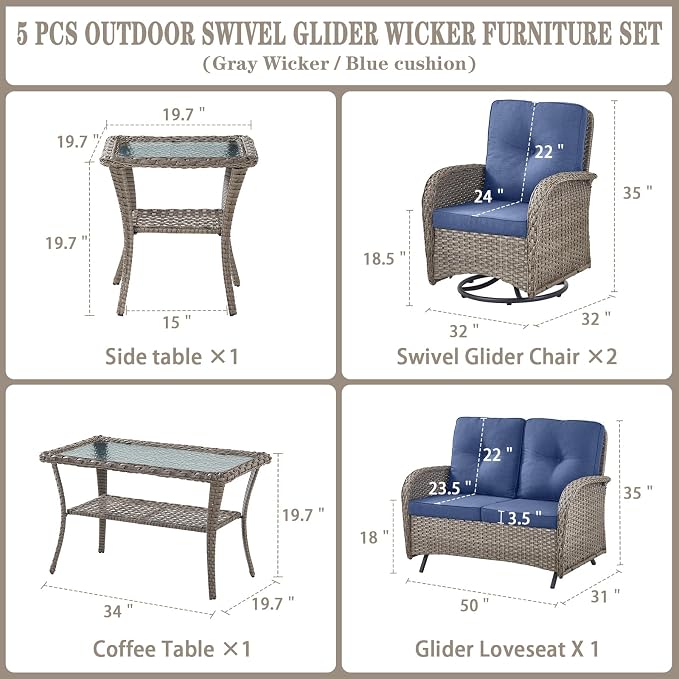Belord 5-Piece Patio Furniture - Image 2