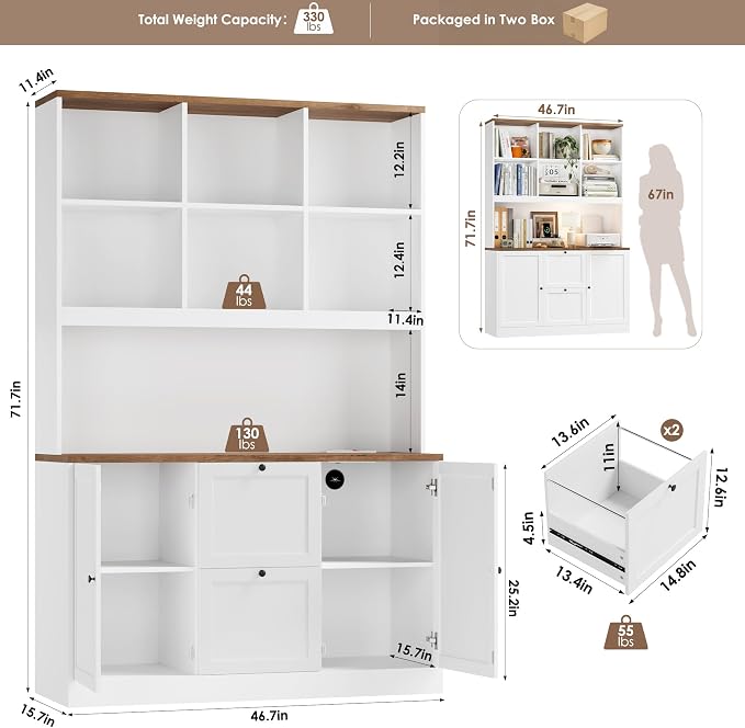 HIFIT 72'' Tall File Bookcase - Image 3