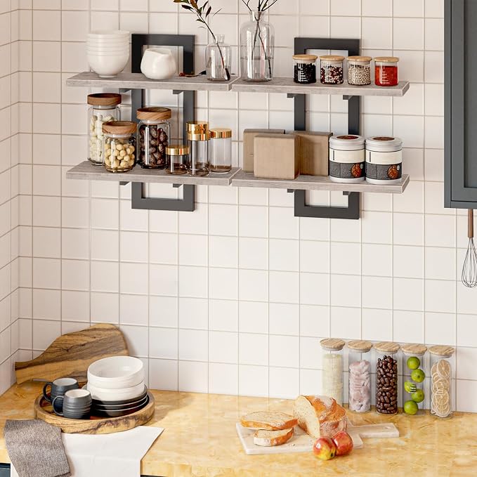 HOOBRO Floating Shelves, 15 Inch Wall Shelf Set of 2, Wall Mounted Storage - Image 3
