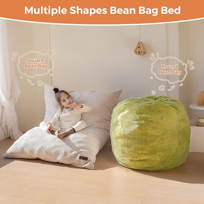 MAXYOYO 3 in 1 Kids Bean Bag Chair Couch, Convertible Chair Folds from Bean Bag - Image 8