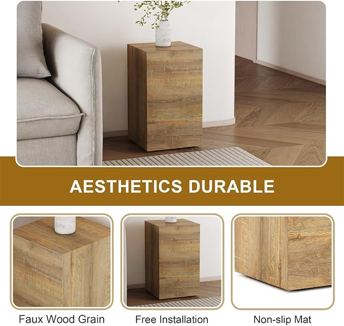 End Table, Side Table Living Room Table, Modern Sofa Couch Tables, Faux Marble - Image 5