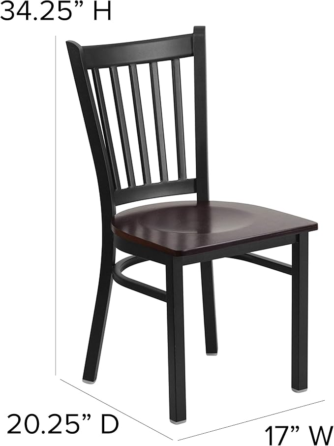 Flash Furniture HERCULES Series Black Vertical Back Metal Restaurant Chair - Image 3