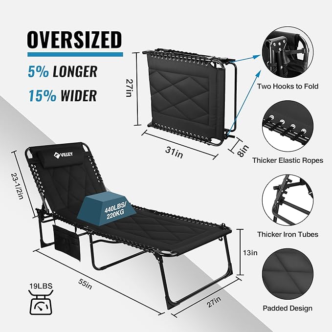 VILLEY Oversized Padded Chaise Lounge - Image 3