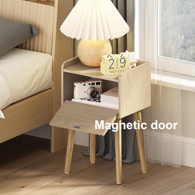 LAATOOREE Nightstand Set of 2, Small Bed Side Table - Image 4