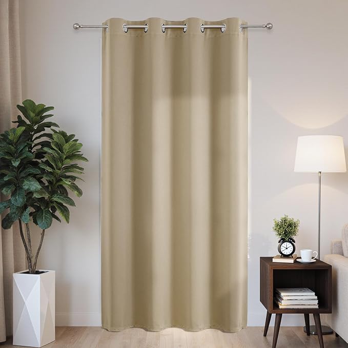 Joydeco Blackout Patio Sliding Door Curtains 90 Inches Long, Grommet Privacy by JOYDECO
