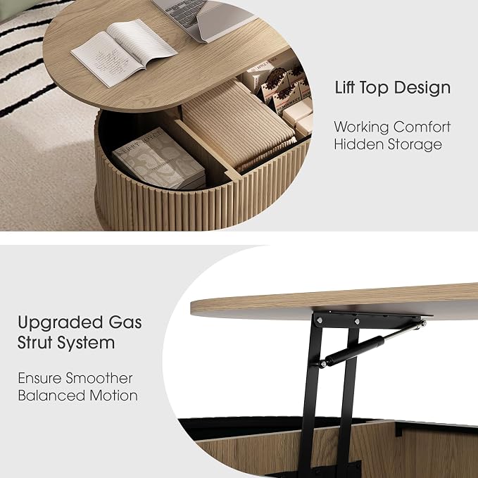 42.5" Oval Lift Top Coffee Table - Image 5