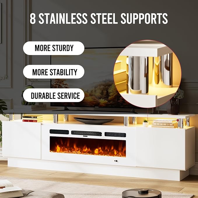 70" TV Stand for Living Room, Entertainment Center & Media Console - Image 8