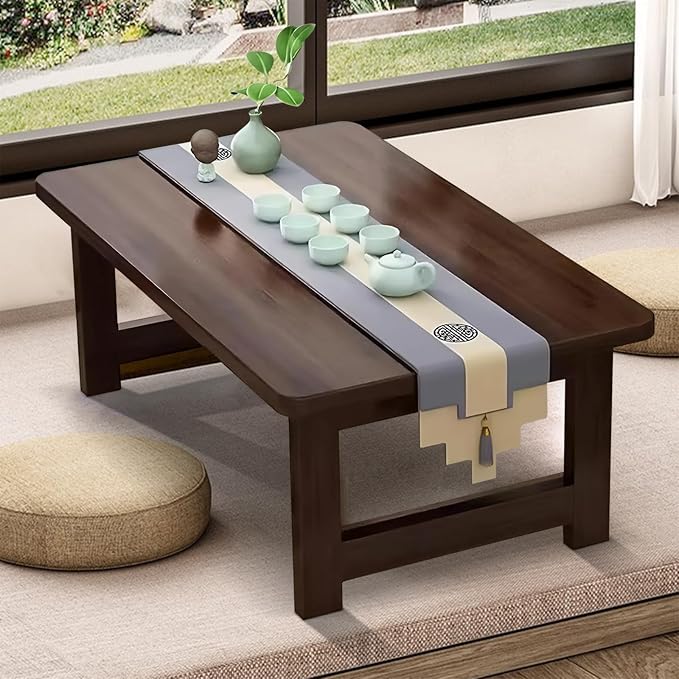 Japanese Floor Sitting Table, Folding Wood Tea Table Chabudai Japanese Coffee by robwibw