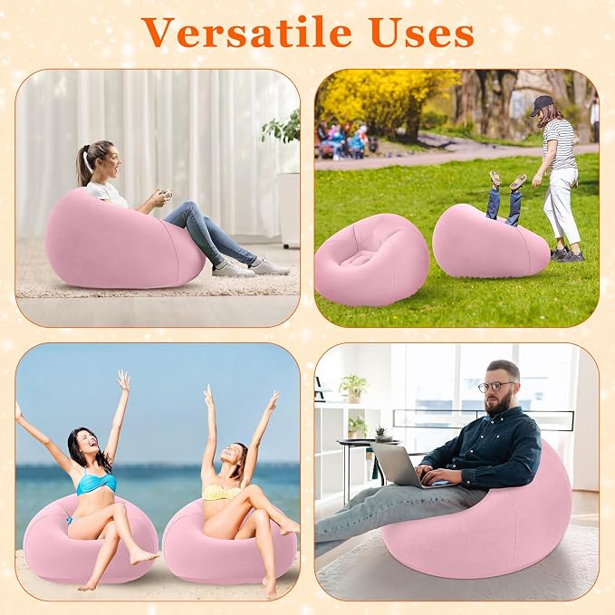 Realspring Inflatable Bean Bag Chairs Outdoor Blow up Camping Chairs Inflatable - Image 7