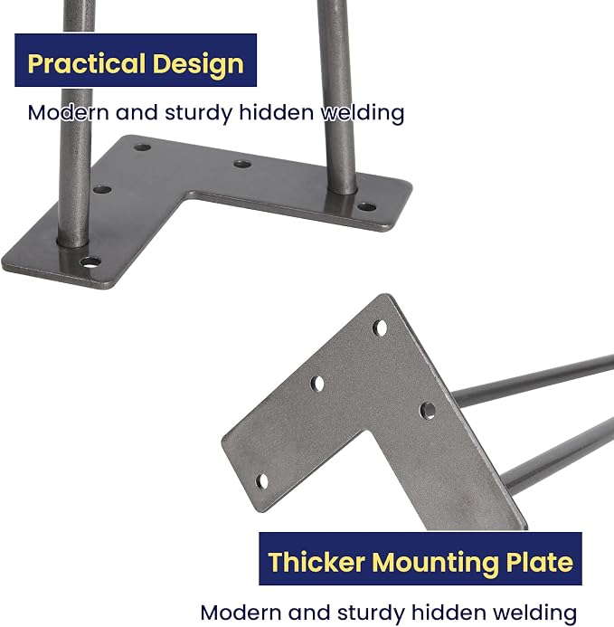SMARTSTANDARD 12 Inch Heavy Duty Hairpin Furniture Legs, Metal Home DIY Projects - Image 4