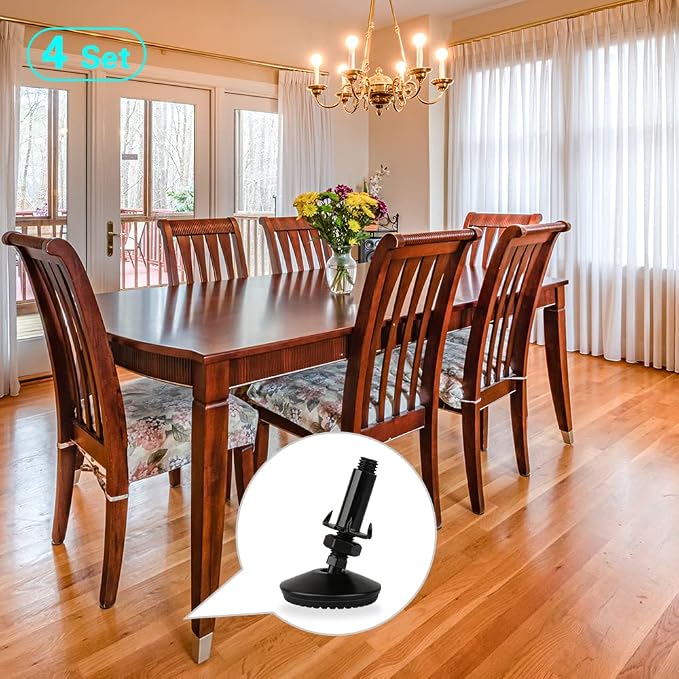 4 Set M10 Swivel Adjustable Leveling Feet, Heavy Duty Height Adjuster Furniture - Image 8