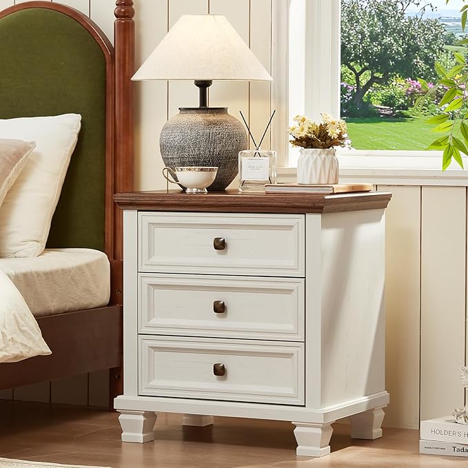 SAVOR LIFE Farmhouse Nightstand Set of 2, Vintage Couch End Table - Image 5