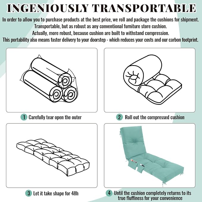 Outdoor Chaise Lounge Cushions - Image 3